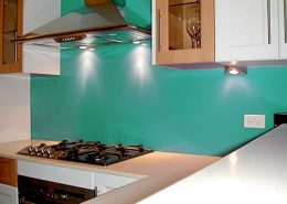 Light Blue Kitchen Coloed Glass Paint